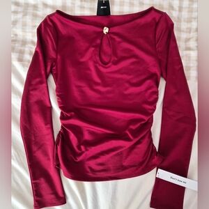 Reformation Burgundy Long Sleeve Top